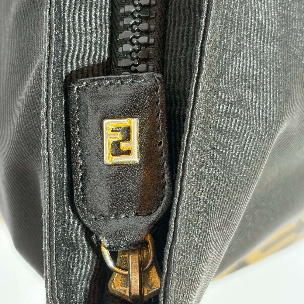 Fendi Black Tote with Brown Lettering - Picture 4 of 15